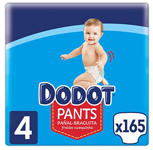 Dodot Pañales Bebé Pants Talla 4 (9-15 kg), 165 Pañales, Pañal-Braguita con Ajuste 360° Anti-Fugas