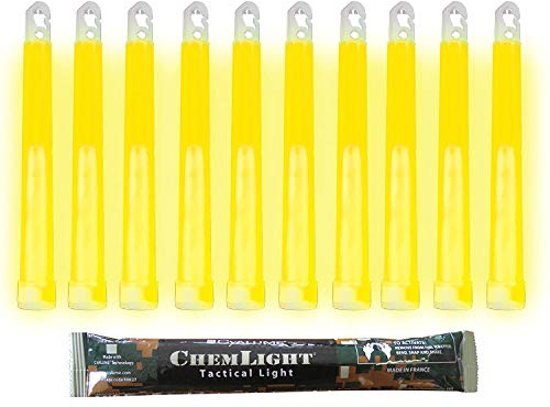 Cyalume Technologies Leuchtstab 15 cm, Original Militärische ChemLight Lightsticks In Gelb (30-er Pack), Hohe Brenndauer Von 12 Stunden, 100% Konform Mit Den NATO-Spezifikationen