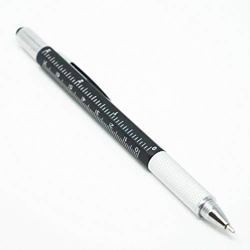 Handy Man Multi Tool Pen Screw Driver Spirit Level Computer Phone Tablet Screen Stylus Ruler Marker Pen Multitool Black