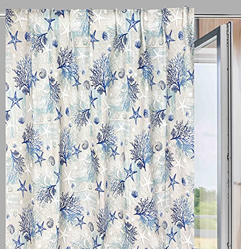 Tex family Tenda tendaggio confezionata Made in Italy cm. 150X280 per Tutti i Tipi di Bastone e binari Coralli Blu