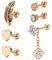 D.Bella Boucle d'oreille Clou de Cartilage Helix Stud Tragus Anneaux 16G en Acier Inoxydable Tragus Avant Helix de Or Rose Piercing Bijoux 6Pcs