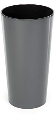 HappyFlower | Blumentopf | Pflanzkübel | Glatte Oberfläche | aus Kunststoff | inkl. Einsatz | (ø 29,5 cm/Höhe 57 cm, Anthrazit)