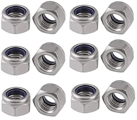 TERF® M20 Nylon Insert Hex Steel Nut M20 (20mm) Self Locking Nylock Hex Nuts - Pack of 4