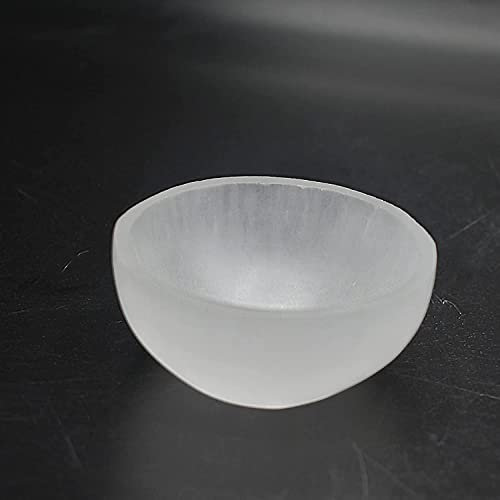 Selenite Crystal Charging Bowl - White Selenite Alter Bowl for Cleanse, Meditation & Recharge - Multiple Sizes (8cm)