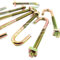 10 x Hook J Bolts + Square Nuts - Zinc - for Roofing/Guttering/Fences - M8 x 100mm