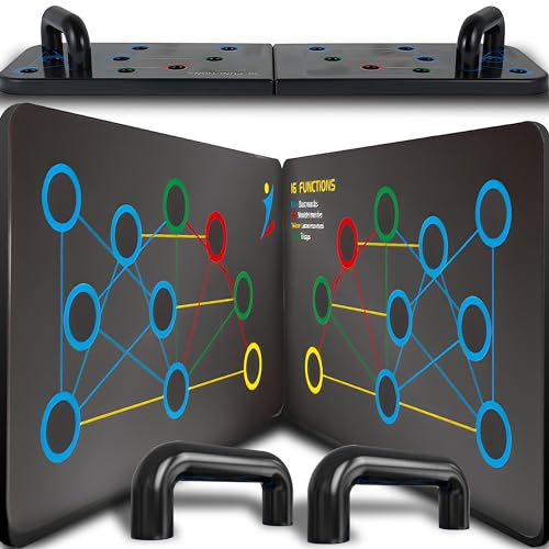 Retoo Push up Board 13 in 1, Faltbare & Tragbare Liegestützbrett mit 2 Liegestützegriffe für Zuhause, Rutschfeste Brett Brust Trainingsgerät für Männer/Frauen, Hometrainingsgeräte für Liegestütze