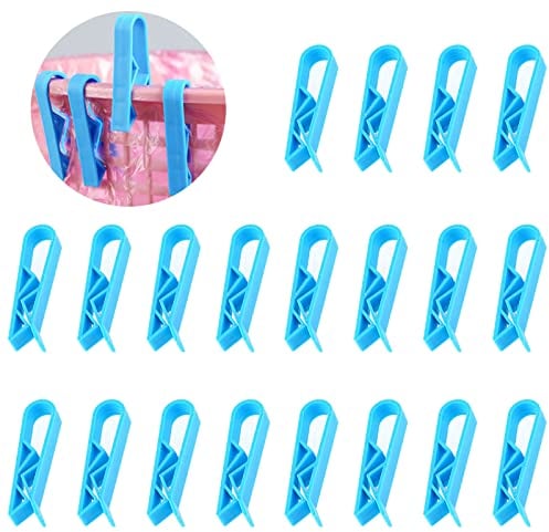 Rubbish Bag Clip, Trash Can Clip, Anti-Slip Fixed Trash Bag Holder, Waste Bin Bag Clips, Plastic Garbage Bin Clip, Garbage Bin Clamp, Rubbish Bin Liners Non-Slip Clamp Holders, Blue, 20 Pieces