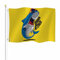 Yekiua Hai-Flagge, 90 x 150 cm, cooler Cartoon-Angriff mit Sonnenbrille, hochwertige, stärkste, langlebigste Flagge, lebendige Farben mit Messingösen, Gelbblau