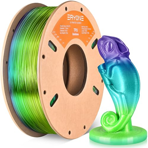 ERYONE TPU Filament 1.75mm, 3D Printer Filament,Flexible 95A TPU, +/-0.03mm, 0.5kg 1 Spool, Sea Glass Rainbow