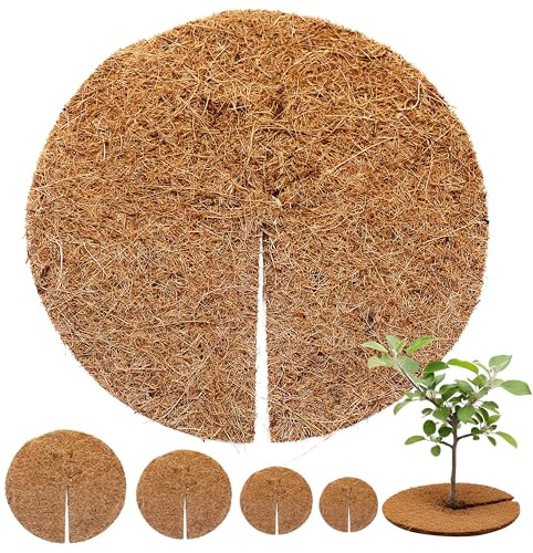 greentex Kokos Mulchscheiben 30 cm Ø – 5 Stück | 100% natürliche Kokosfaser | Winterschutz & Frostschutz für Topfpflanzen & Kübel | Unkrautschutz Abdeckscheiben Pflanzenschutz