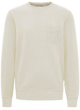11 Project PRPulo Herren Sweatshirt Pullover Pulli mit Rundhalsausschnitt O-Neck mit Brusttasche, Größe:L, Farbe:Oyster Gray (141107)