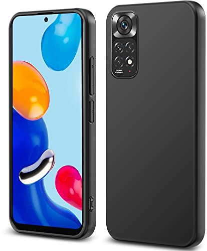 Filoto Soft Silikon Hülle für Xiaomi Redmi Note 11 / Note 11s 4G, Kameraschutz Stoßfest TPU Handyhülle, Anti-Fingerabdruck Unzerstörbare Starke Stoßfestigkeit Kratzfest Ultra Dünn Schutzhülle(Schwarz)