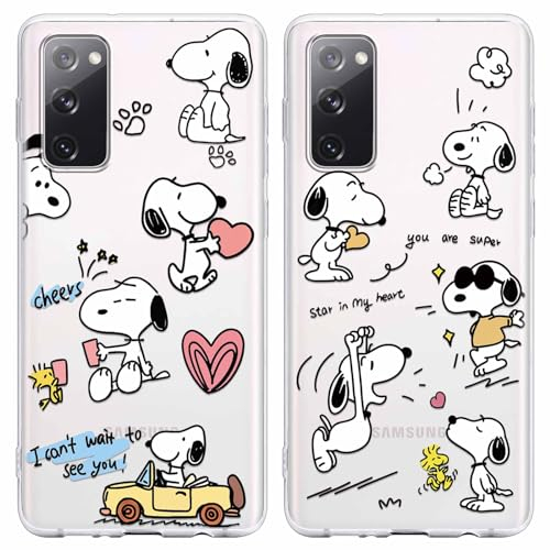 nurkorki [2 Stück] Schutzhülle für Samsung Galaxy S20 FE/S20 Lite Hülle 6,5, Handyhülle Niedlich Karikatur Muster Transparente TPU Silikon Einzigartige Lustig Beschützen für Samsung S20 Fan Edition
