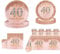 69Pcs Rose Gold 40th Birthday Party Tableware 16 Guests,40th Rose Gold Party Tableware Set are Crafted from High-quality Paper for Women Her Birthday Gifts Party Supplies Reusability Decorations