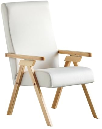 Poltrona legno FIAMMETTA ESSEGI Relax reclinabile fusto NATURALE tessuto Bianco Perla Sfoderabile