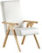 Poltrona legno FIAMMETTA ESSEGI Relax reclinabile fusto NATURALE tessuto Bianco Perla Sfoderabile