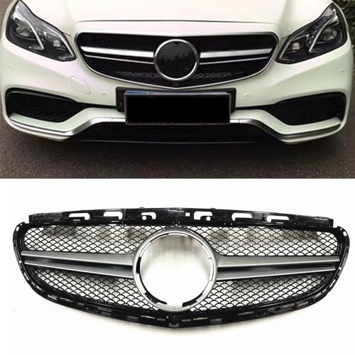 QCHIAN Kühlergrill für Mercedes Benz E Class W212 AMG 2014 2015 2016, Auto Frontgrill Grill Kühlergrill, Frontstoßstange Radiator Grille, Racing Mittelnetz Grills, Front Ersatz Hauben Grill