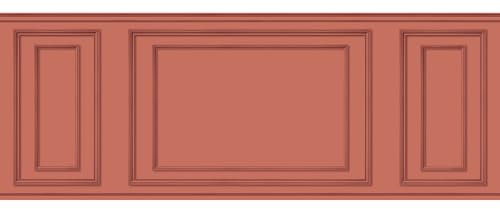 Papier peint panoramique, terra cotta, effet garantit trompe l'oeil, boiseries soubassement, 75 cm X 200 cm
