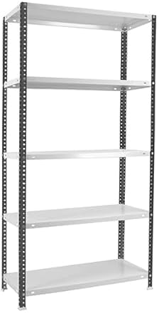 PROREGAL Schraubregal Panda | HxBxT 180x80x50cm | Fachlast 100kg | Anthrazit-Weiß | Regal Standregal Aufbewahrungsregal