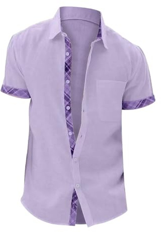 Uwdiohq Chemise d'été pour Hommes à Manches Courtes, col à décontracté, Haut à col Rabattu Polos en Polyester pour Homme