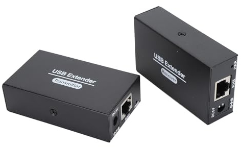 Adattatore USB a Ethernet da 60 metri, 480 Mbps, Extender USB con set completo, plug and play, adattatore da Ethernet a USB con 4 hub USB 2.0 (spina UE)