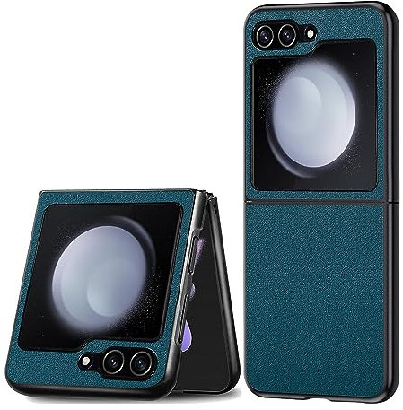 Puxssul Cover per Samsung Galaxy Z Flip 6 5G, Custodia in Pelle Sintetica TPU, Anti-Shock Anti-Graffio Anti-Scivolo Ultra Leggera Cover per Galaxy Z Flip 6, per Uomini Donne (Blu)