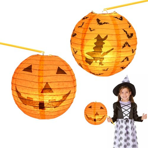 Halloween Laterne,Halloween Papier Laternen,Halloween Lantern Aufhängen,Halloween Faltbare Papierlaternen,für Sankt Martin Party,Halloween Party Dekoration(B)