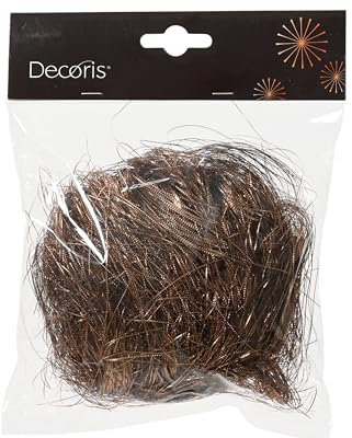 Kaemingk Lametta Engelshaar glatt 20g Kunststoff Feenhaar - Christbaumschmuck Weihnachtsdekoration - feines Füllmaterial für Verpackungen von Geschenken - Espressobraun