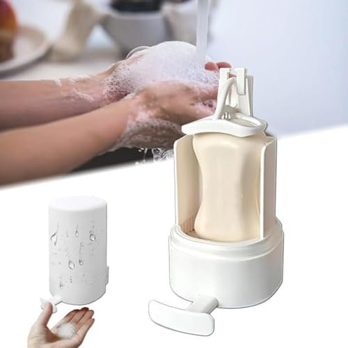 Dispensador de jabón para jabón de Manos Fijo, rallador de jabón, Molinillo para jabón sólido, Caja de jabón para moler jabón montado en la Pared para la Ducha, moler jabón sólido fácil de Polvo 12 x