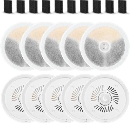 10 Stück Katzenbrunnen Filter für Petkit Eversweet Solo SE/Solo 2/3 Pro / 3 / 2s Katzen Trinkbrunnen mit 10 Schwammfilter, Vierfaches Filtersystem 3.0 Ersatzfilter