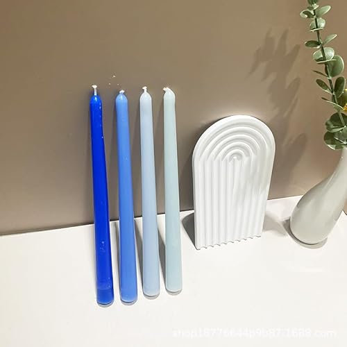 Scentoria Stabkerzen Blaue, 4 Stück Kleine Kerzen, Stabkerzen, Spitzkerzen Höhe 25 cm ø 2,2 cm, Bunte Kerzen,Rituals Kerze, Tisch Dekoration, Bankett, Hochzeit