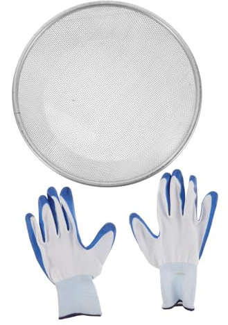 VINTORKY Setaccio da Giardino con Guanti Sifter per Sabbia e Compost Compatibile con Secchi per Giardinaggio e Lavori di Paesaggio