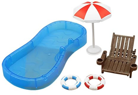Piscina Miniatura - Piscina Versátil | Piscina De Muñecas En Miniatura, Casa De Muñecas En Miniatura De Playa Creativa, Accesorios De Playa Para Casa De Muñecas Para Decoración De Casa De Muñecas De J