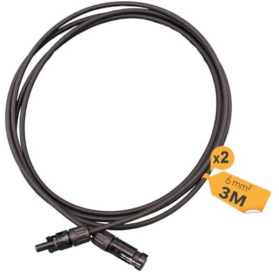HISkon 6mm² Profi-Verbindungskabel MC4 auf MC4 Stecker 3m