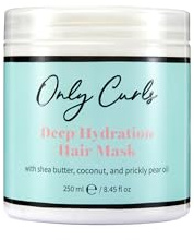 Only Curls Deep Hydration Hair Mask 250ml | Deep conditioning treatment with shea butter, coconut, argan and prickly pear oils for dry or damaged curls