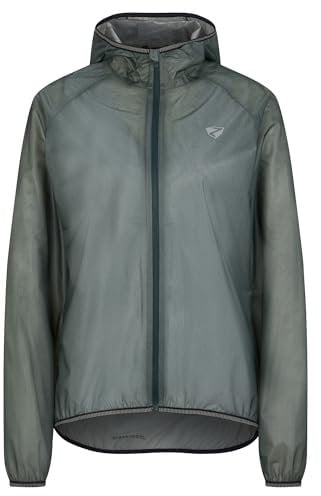 Ziener Damen NATINA Regenjacke - Fahrrad|Mountainbike|Outdoor - wasserdicht,atmungsaktiv,super leicht, dark jungle, 38