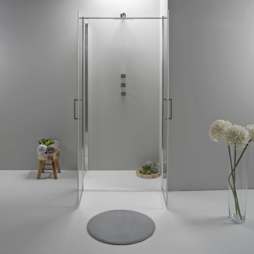 Box Doccia Angolare 70x90 cm - Cabina Doccia con Apertura Saloon, Cristallo Temperato 6mm, Lato Fisso Trasparente, Profilo Cromato e Chiusura Magnetica - Regolabile e Facile da Installare