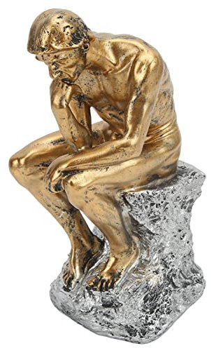 Gsycle Denkerstatue, Retro energetische Harz -Denker -Statue -Dekor Thinking Man Statue Harz Skulpturen Skulpturen für Home Office Dorm