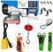 Bigorenda Winches Electric Hoist 200KG Wireless Remote Control/Wired Control 2 in 1, Electric Hoist Lift 20M/10M Lifting Height,Single/Double Sling,Emergency Stop Switch,for Factory Warehouse Garage
