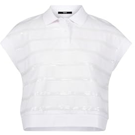 zero Damen Poloshirt mit Pailletten 40, WhiteWhite