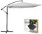 Meublorama Pack Parasol déporté Gris Clair + Dalle béton – Élégance, Ombre XXL et stabilité assurée