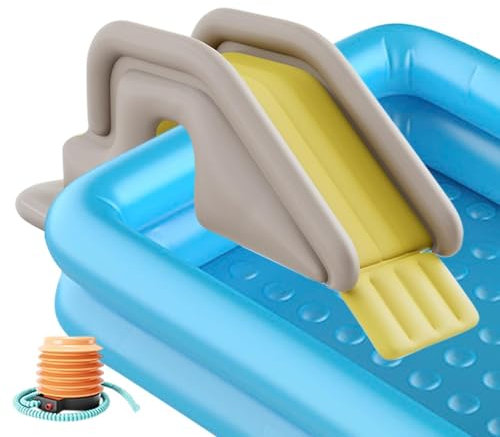 Glissement de Piscine Gonflable, Toboggan de Piscine pourpiscines Hors-Sol, Toboggan Gonflable pour Enfant, Largeur à Eau pour extérieur, intérieur, arrière-Cour 200x80x85cm