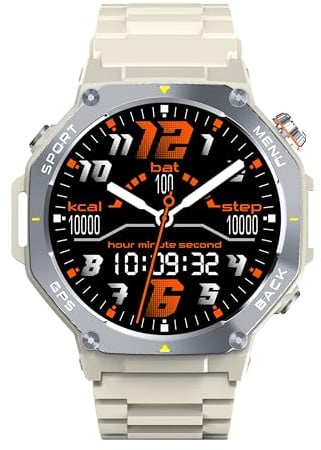 Montre Connectée Femme Intégrés GPS, 1.43 HD AMOLED Montre Femme Podometre Cardiofréquence SpO2 Sommeil, 5ATM Étanche Smartwatch Appel Bluetooth, 160+ Modes Motre Sport Compass/Torche LED/Altimètre