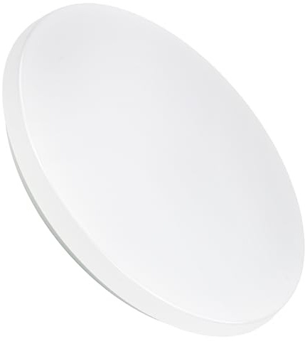 LUXULA LED Deckenlampe rund Ø35cm Weiß, 24W 2500lm, 3000K Warmweiß | Deckenleuchte modern, Badlampe flach für Badezimmer, Küche und Flur, IP44 wasserfest, weiß, Deckenpanel rund