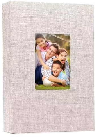 Photo Album 6x4-300 Pockets Linen Cover, Large Capacity Photo Albums 6x4 slipn, Holds 300 Photos for Family, Wedding, Anniversary, Birthday, Christmas, and Special Occasions (Beige)