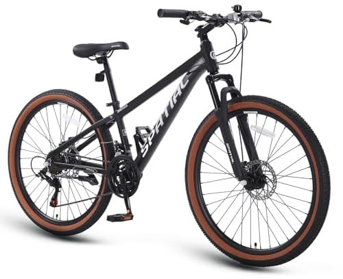 SPATIAL Mountain Bike, bici da ciclismo da esterno da 24/26/27,5/29 pollici, 21/8 velocità | Doppi freni a disco, sedile ergonomico regolabile per uomini, donne
