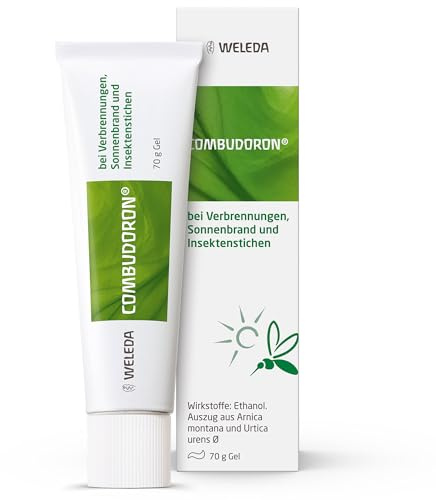 WELEDA Combudoron Gel mit Arnika - Brand-Gel & für Mückenstiche - 70 g | Kühlendes, pflanzliches Brand-Gel bei Verbrennungen 1. & 2. Grades - Sonnenbrand & Insektenstichen mit Arnika und Brennessel