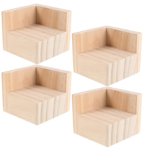 Beaupretty 4 Stück 4 Stück Babybett Erhöhung aus Massivem Holz – 3cm Hohe Möbelfüße mit Gepolstertem Bodenschutz Stabile Bettbeinstützen für Kinderbett Sofa und Couchtisch