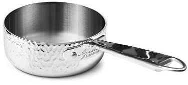 Casseruola Professionale in Acciaio 3ply Martellato un Manico 20 cm