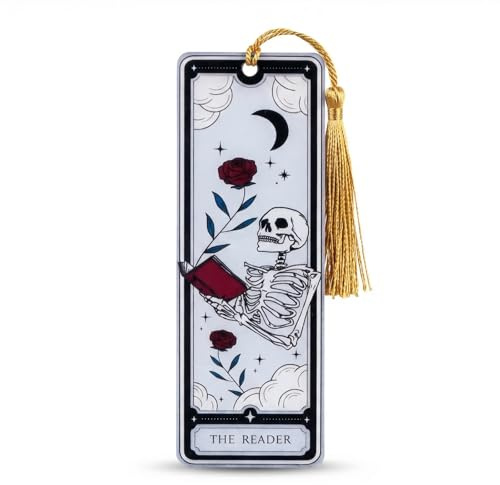 Kreative Tarotkarten Lesezeichen aus Acryl, Bookmark Mystisches Buchzeichen zum Geschenke für Leseratten, Horror Lesezeichen für Buchliebhaber, 15x5 cm